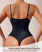 Willluxe® Deep Plunge Backless Thong Bodysuit Shapewear