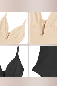Willluxe® Deep Plunge Backless Thong Bodysuit Shapewear