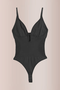 Willluxe® Deep Plunge Backless Thong Bodysuit Shapewear