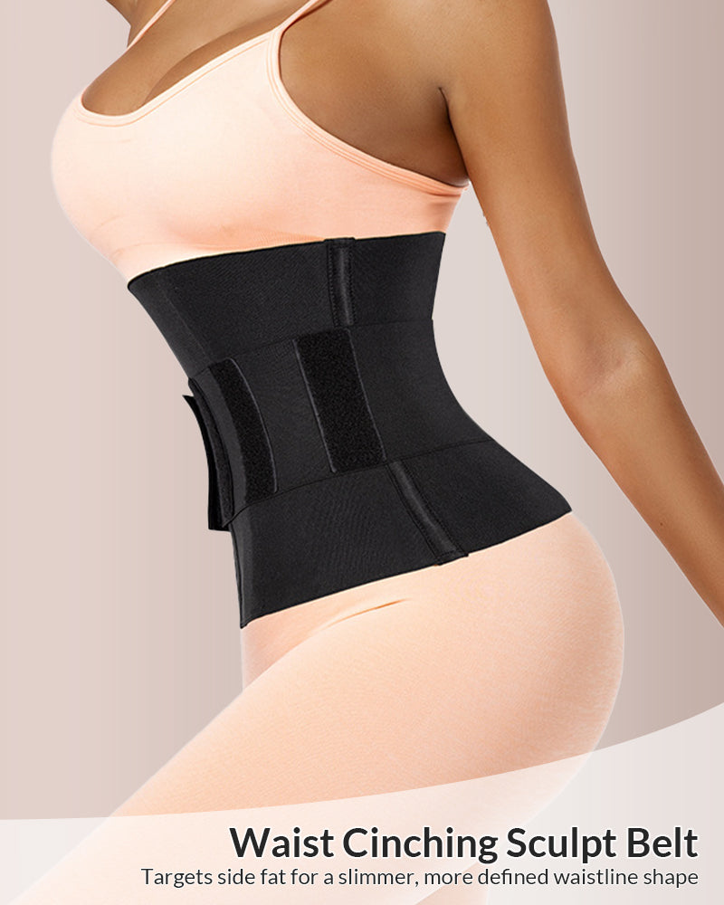 Willluxe® Sculpt & Support Double Compression Waist Trainer with Velcro Strap