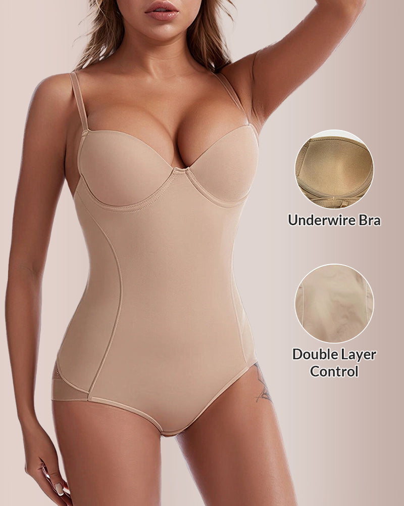 Willluxe® Built-In Bra Sculpt & Lift Seamless Shapewear Bodysuit