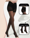 Willluxe® Ultra Thin 20D Control Toeless Pantyhose