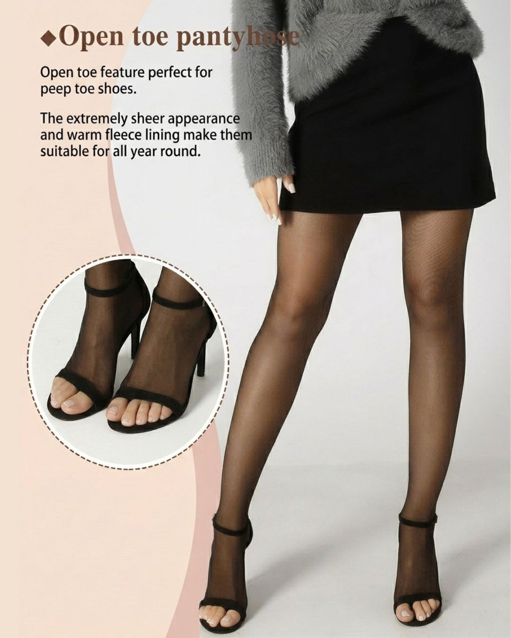 Willluxe® Ultra Thin 20D Control Toeless Pantyhose