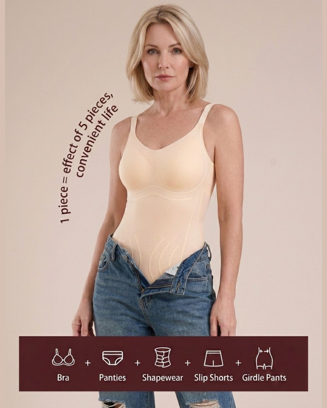 Willluxe® Built-In Bra Seamless Shapewear Bodysuit