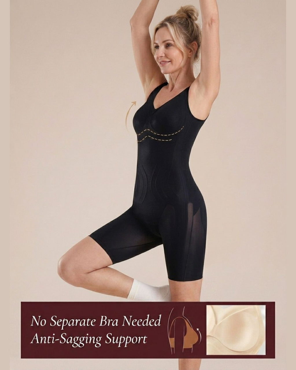 Willluxe® Built-In Bra Seamless Shapewear Bodysuit