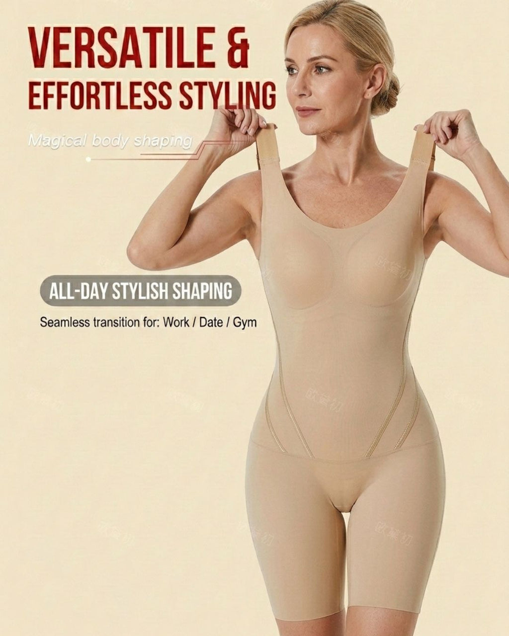 Willluxe® Tummy Control Built-In Bra Shapewear Bodysuit