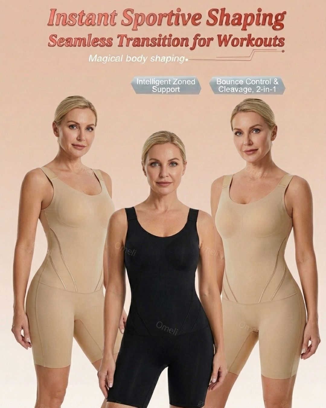 Willluxe® Tummy Control Built-In Bra Shapewear Bodysuit