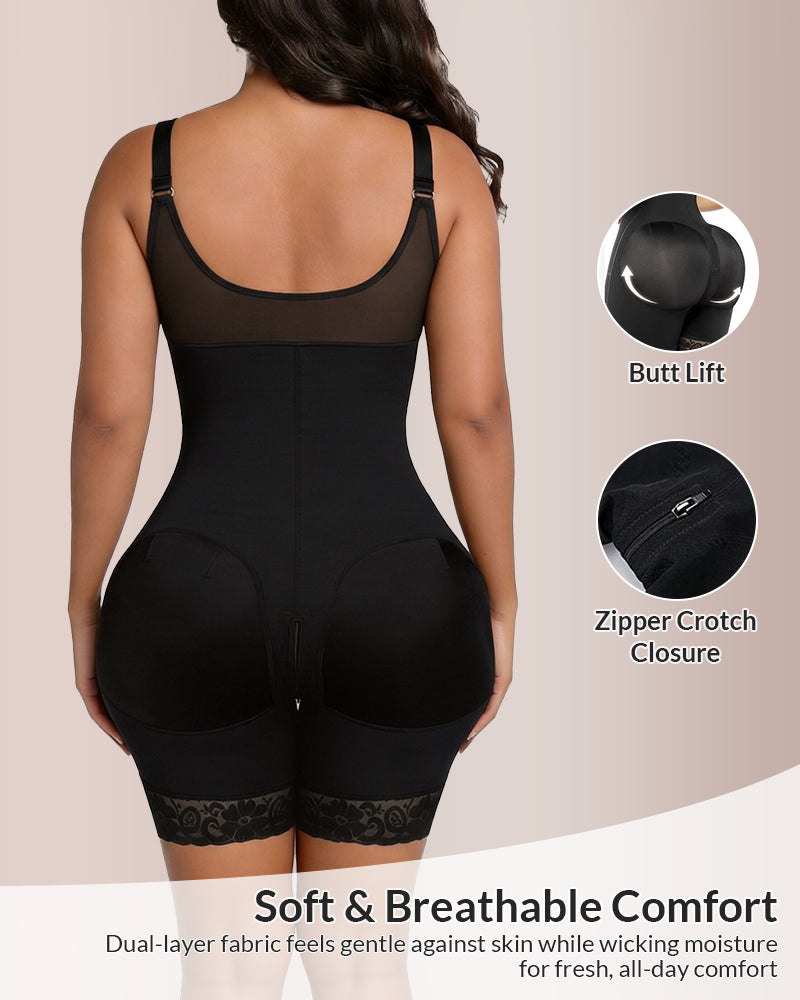 Willluxe® Sculpt & Smooth Front-Zip Full Body Shapewear Bodysuit