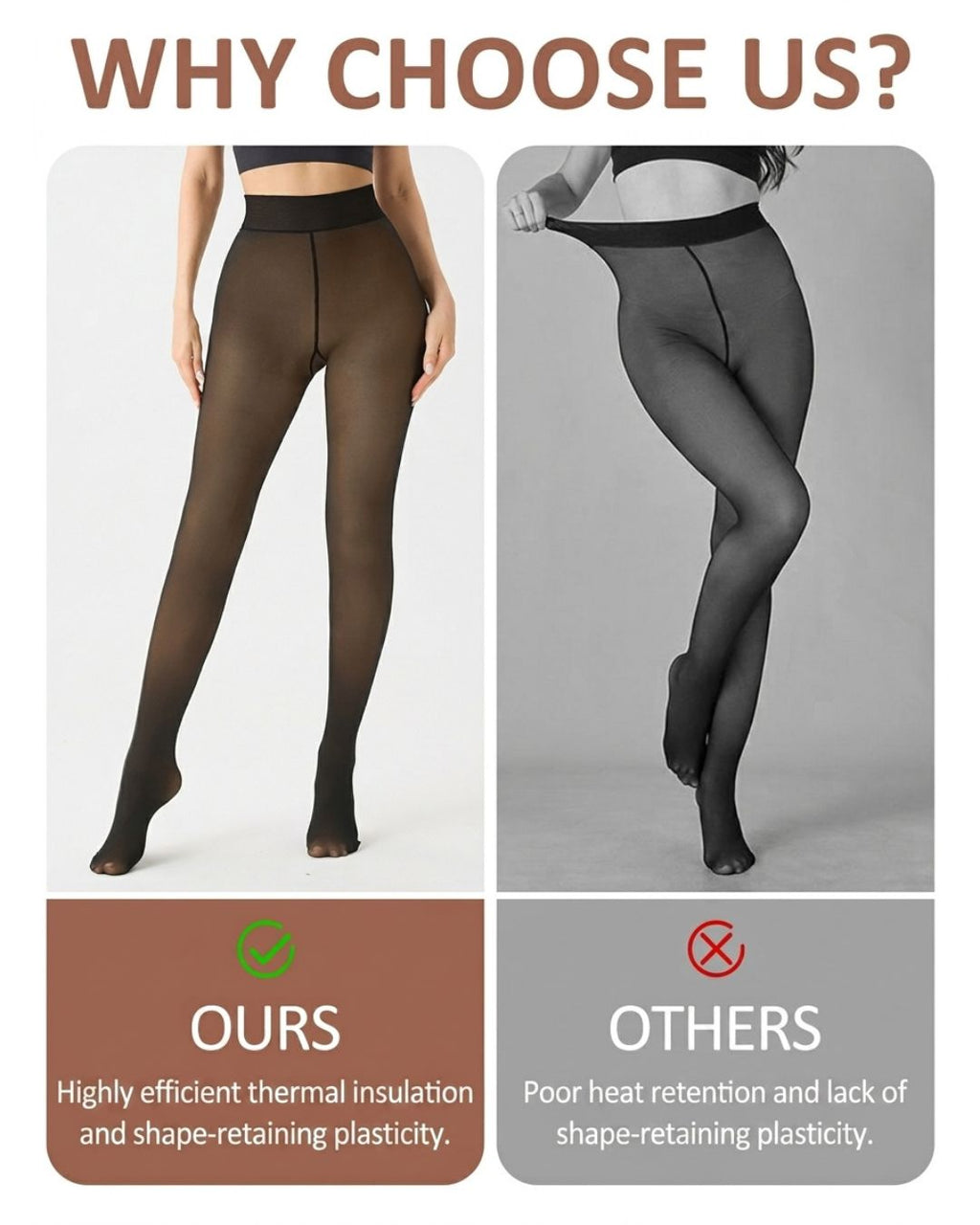 Willluxe® Plus Size Thermal Sheer-Look Fleece-Lined Leggings