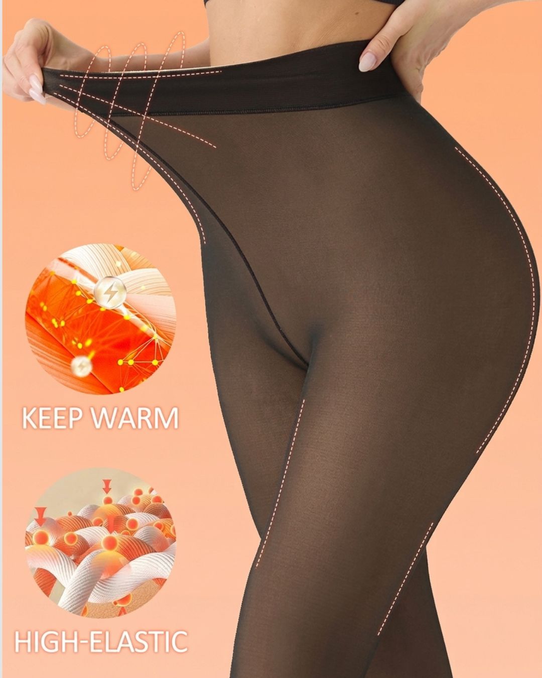 Willluxe® Plus Size Thermal Sheer-Look Fleece-Lined Leggings