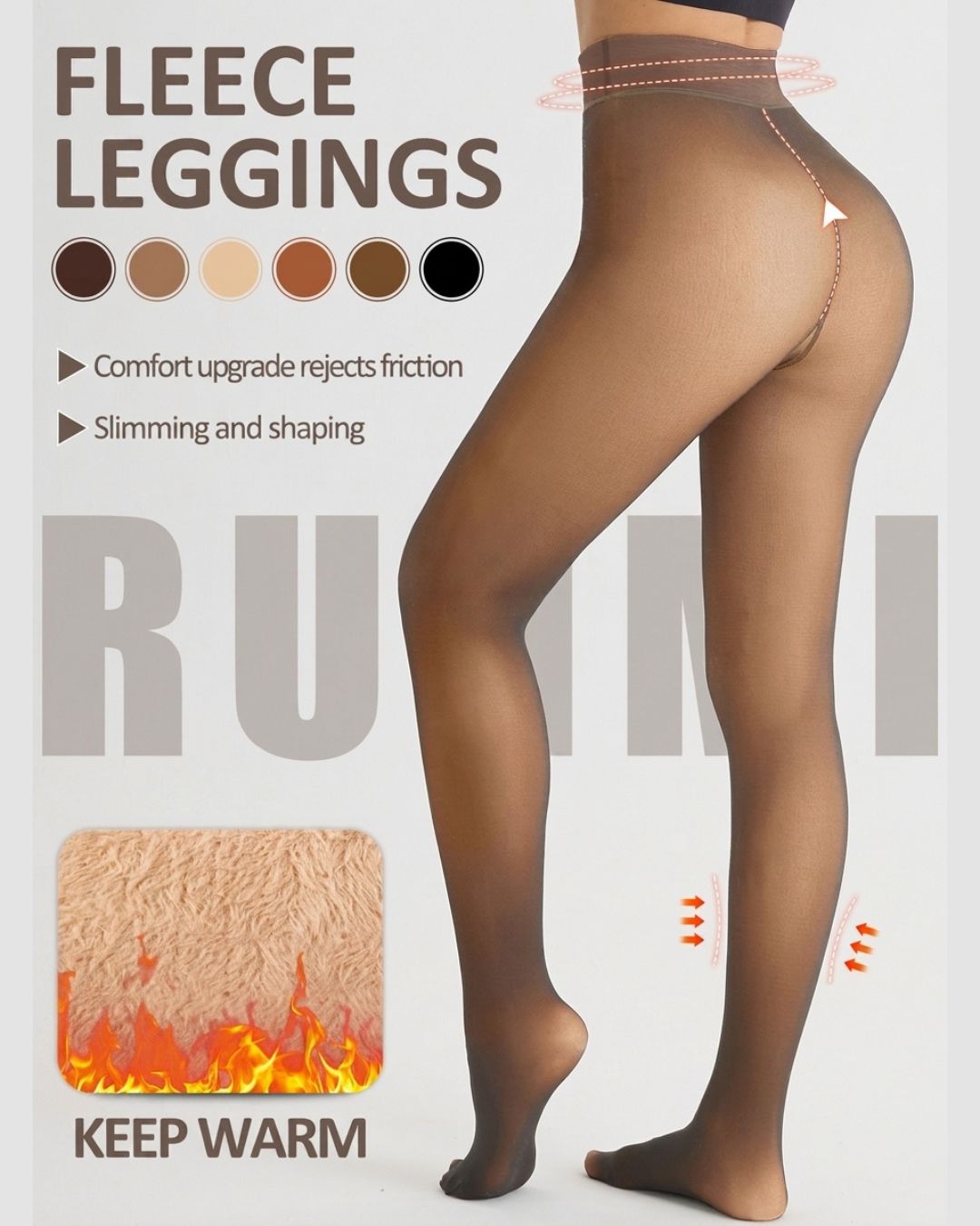 Willluxe® Plus Size Thermal Sheer-Look Fleece-Lined Leggings