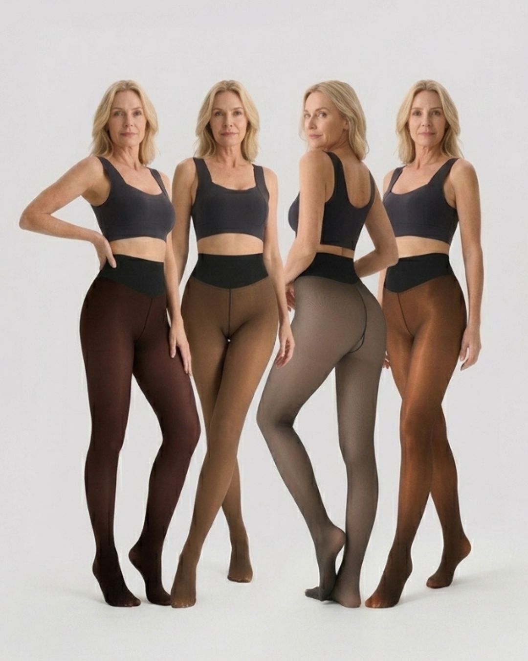 Willluxe® High-Waisted Thermal Sheer-Look Fleece-Lined Tights