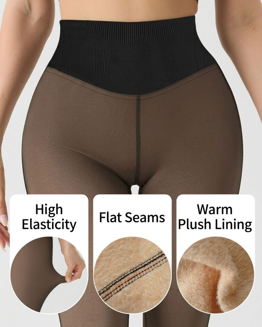 Willluxe® High-Waisted Thermal Sheer-Look Fleece-Lined Tights