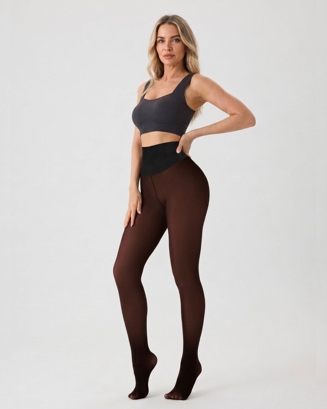 Willluxe® High-Waisted Thermal Sheer-Look Fleece-Lined Tights
