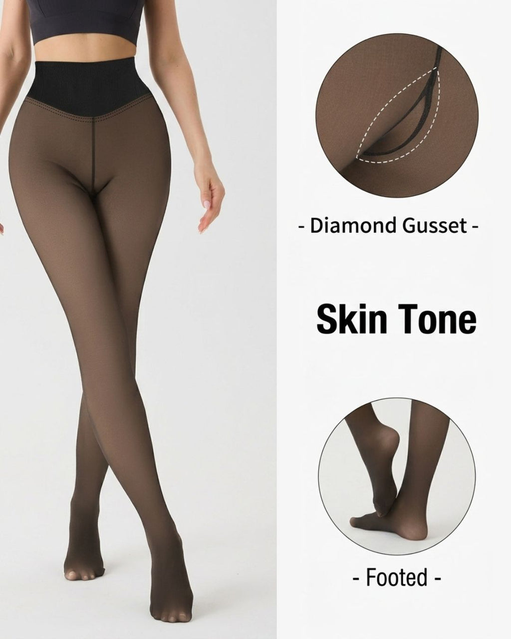 Willluxe® High-Waisted Thermal Sheer-Look Fleece-Lined Tights