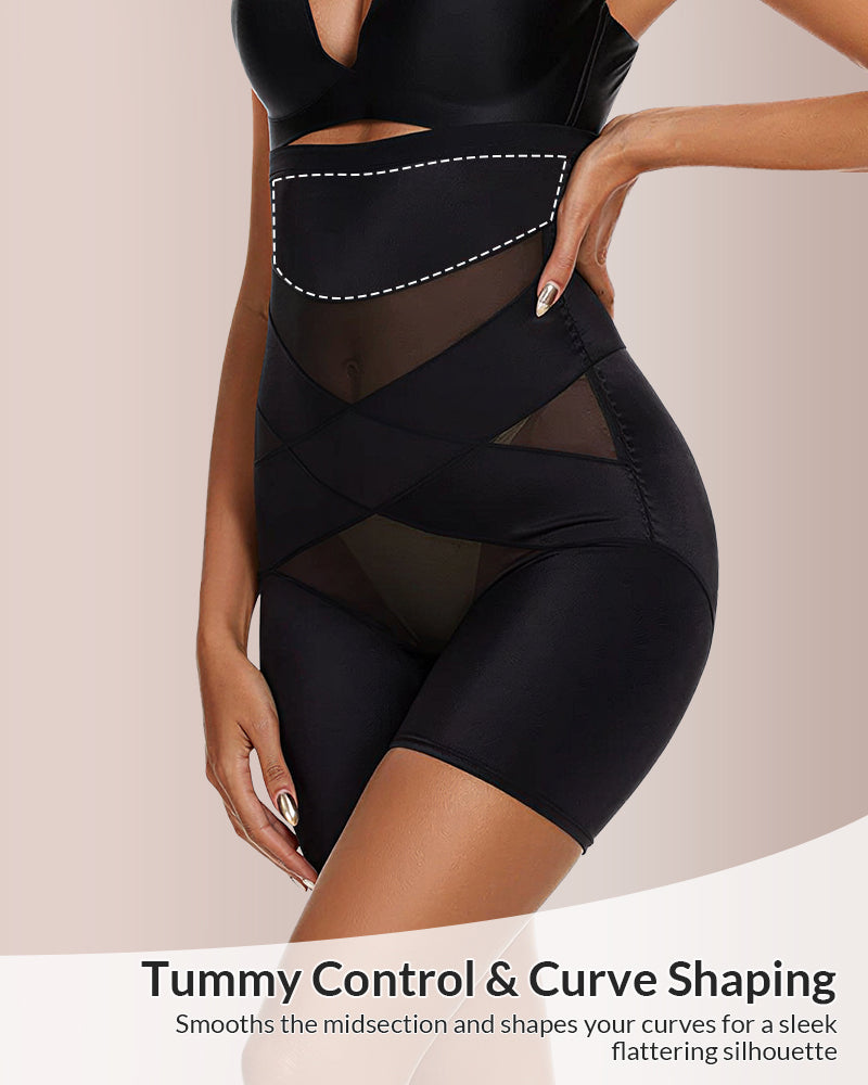 Willluxe® High-Waisted Breathable Tummy Control Shapewear Shorts