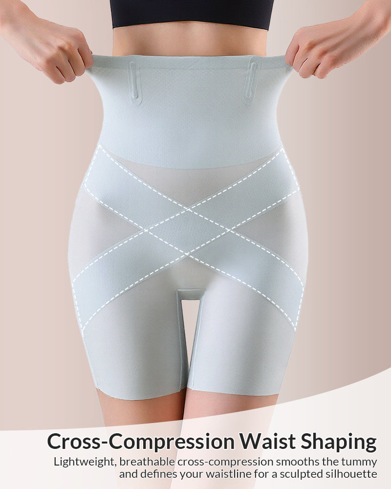 Willluxe® Ultra-Thin High-Waisted Cross-Compression Shaping Shorts