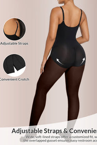 Willluxe® Sheer Illusion Tights & Tummy Control Fleece-Lined Bodysuit