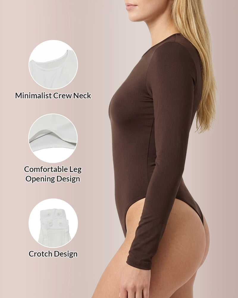Willluxe® Essential Long Sleeve Crew Neck Bodysuit