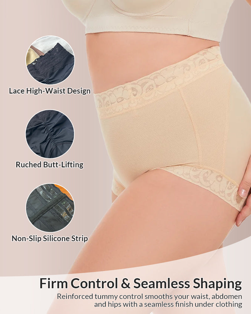 Willluxe® Sculpt & Smooth Lace Tummy Control Shapewear Boyshorts