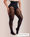 Willluxe® Floral Lace High-Waist Shaping Tights with Tummy Control