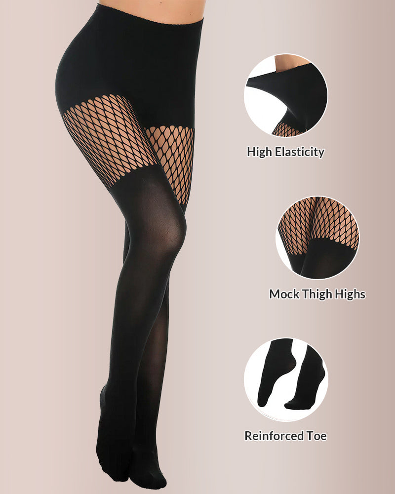 Willluxe® Cut-Out Fishnet Tights Illusion Pantyhose(2 Pack)