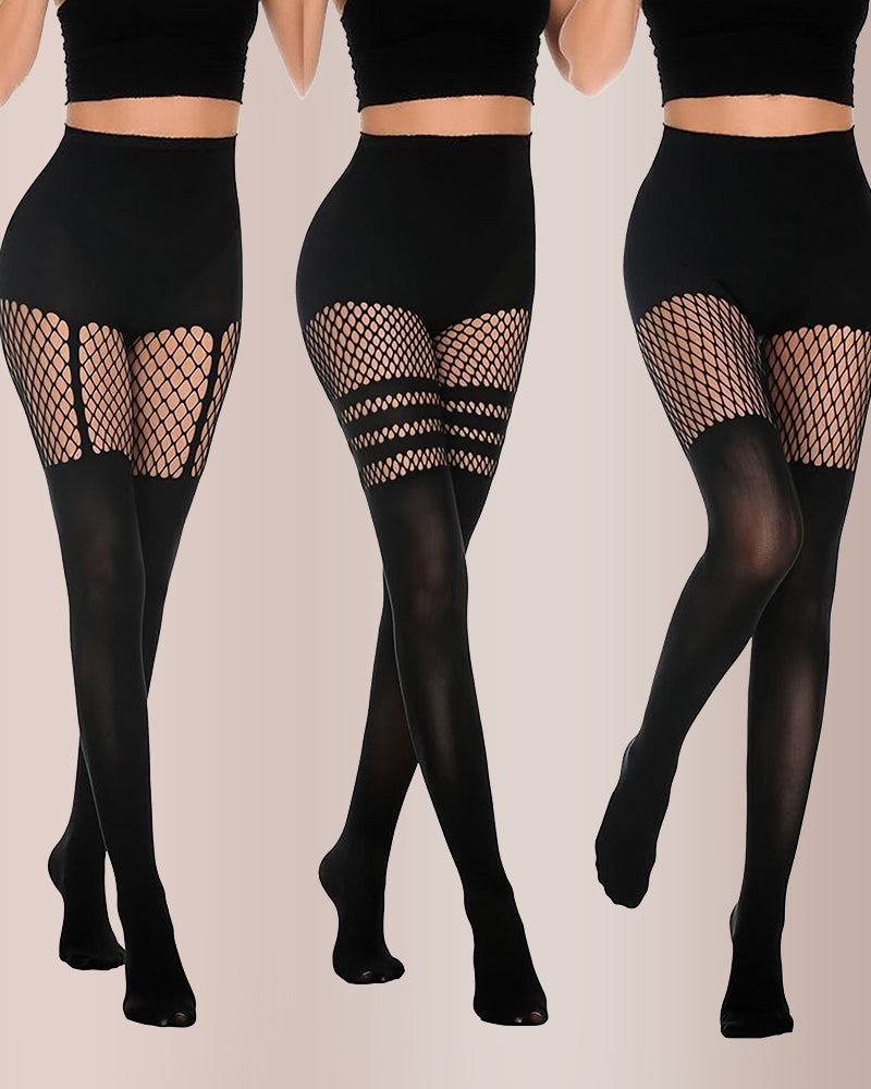 Willluxe® Cut-Out Fishnet Tights Illusion Pantyhose(2 Pack)