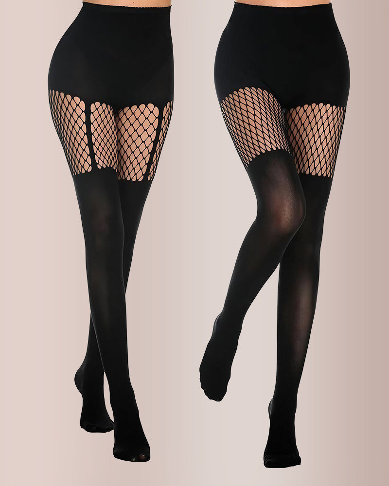 Willluxe® Cut-Out Fishnet Tights Illusion Pantyhose(2 Pack)