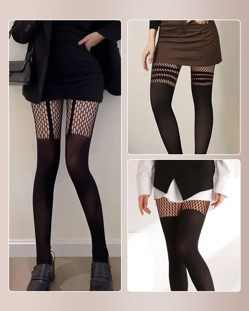 Willluxe® Cut-Out Fishnet Tights Illusion Pantyhose(2 Pack)