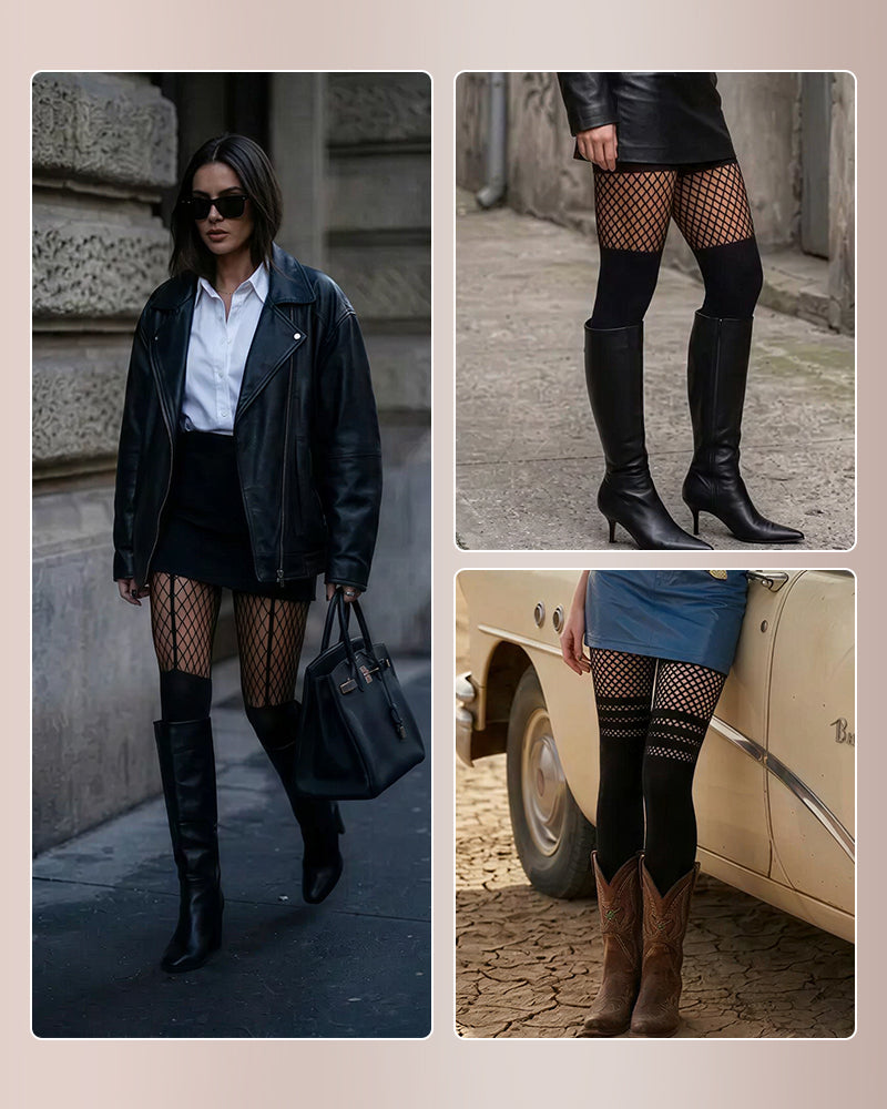 Willluxe® Cut-Out Fishnet Tights Illusion Pantyhose(2 Pack)
