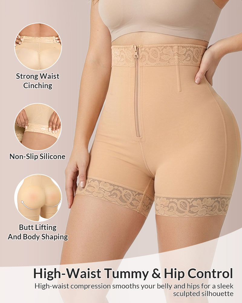 Willluxe® Sculpt & Lift High-Waisted Zipper Shapewear Shorts