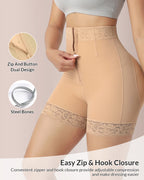 Willluxe® Sculpt & Lift High-Waisted Zipper Shapewear Shorts