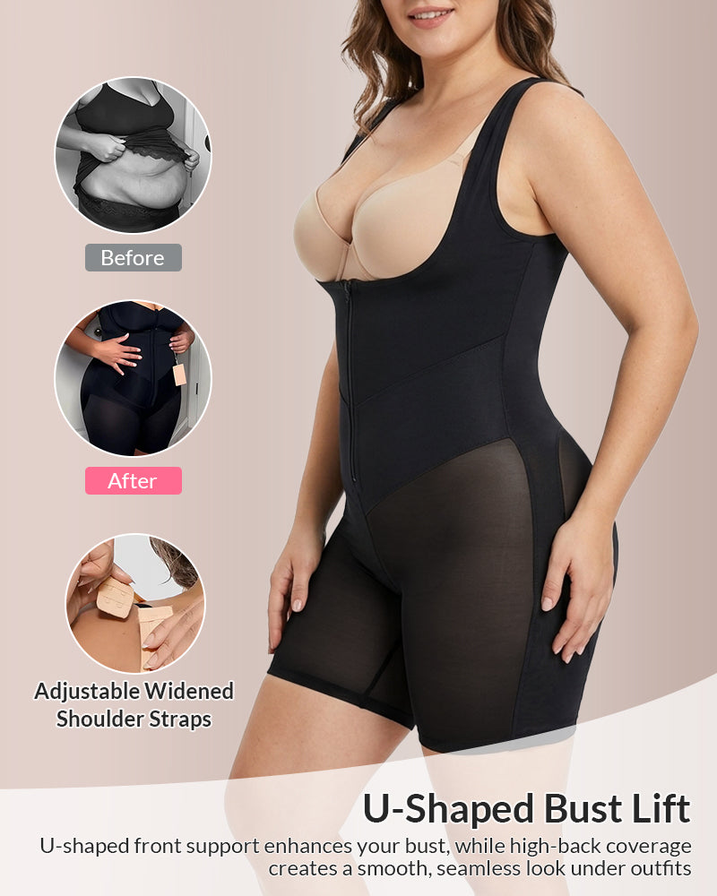 Willluxe® Sculpting Front-Zip Body Shapewear with Tummy Control