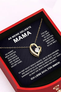 Willluxe® Sparkling Heart Necklace & Rotating Rose Box-For My Mom