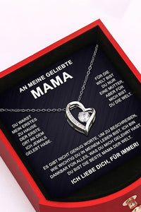 Willluxe® Sparkling Heart Necklace & Rotating Rose Box-For My Mom