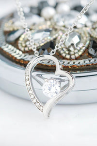 Willluxe® Sparkling Heart Necklace & Rotating Rose Box-For My Mom