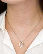 Willluxe® Sparkling Heart Necklace & Rotating Rose Box-For My Mom