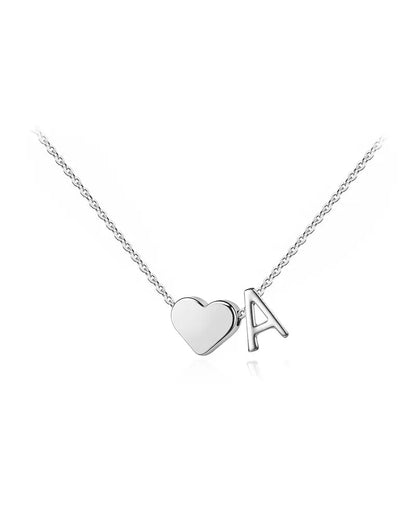 WILLLUXE® Personalized Heart & Initial Pendant Necklace in Gold