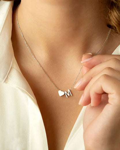 WILLLUXE® Personalized Heart & Initial Pendant Necklace in Gold