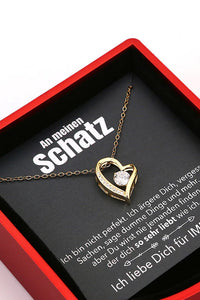 Willluxe® Sparkling Heart Necklace & Rotating Rose Box-For My Wife