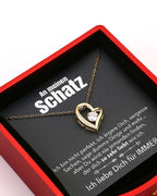 Willluxe® Sparkling Heart Necklace & Rotating Rose Box-For My Wife