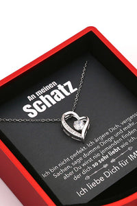 Willluxe® Sparkling Heart Necklace & Rotating Rose Box-For My Wife
