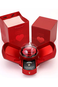 Willluxe® Sparkling Heart Necklace & Rotating Rose Box-For My Wife
