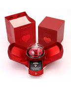 Willluxe® Sparkling Heart Necklace & Rotating Rose Box-For My Wife
