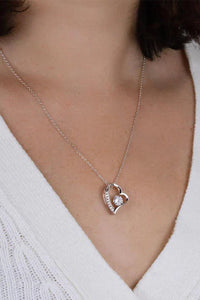Willluxe® Sparkling Heart Necklace & Rotating Rose Box-For My Wife