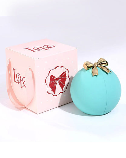 WILLLUXE® Round Rose Box - With Engraved Double Heart Necklace