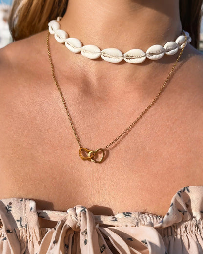 WILLLUXE® Round Rose Box - With Engraved Double Heart Necklace