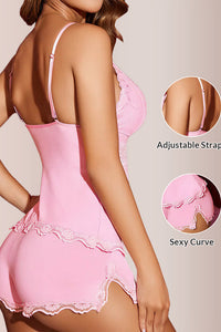 Willluxe® BlossomLace – Lace-Trim Cami & Shorts Pajama Set