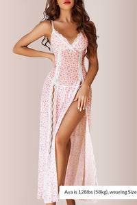 Willluxe® BlossomLace – Romantic Mesh Side-Split Nightdress