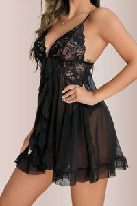 Willluxe® BlossomLace – Lace Mesh Sheer Nightgown Set